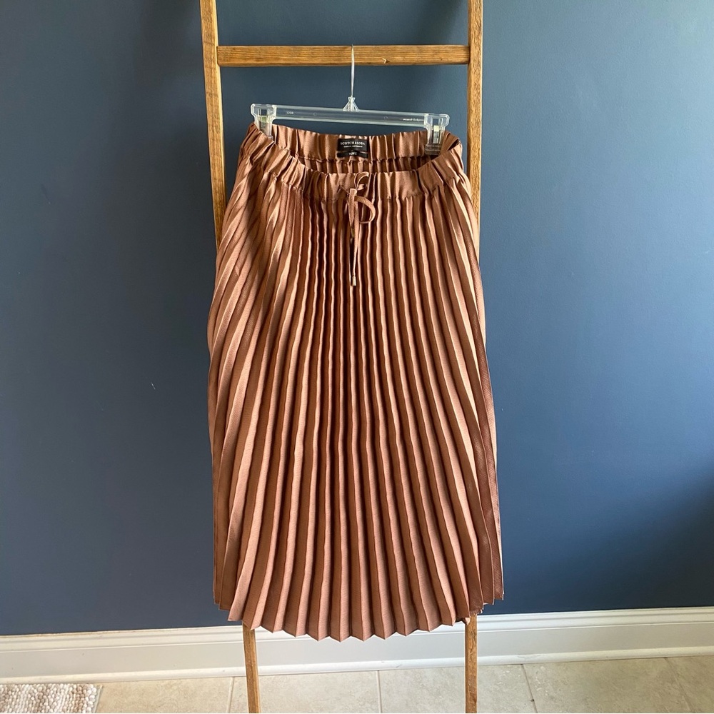 SCOTCH & SODA Voyage Pleated Midi Skirt-Size M